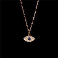 Diamond Blue Devil's Eye Zircon Pendant Short Necklace main image 4