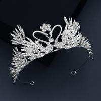 New Alloy Rhinestone Swan Crown main image 5