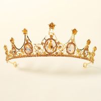 Rhinestone Queen  Hollow Alloy  Retro Baroque Crown main image 3