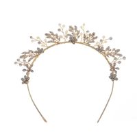 Creative Wedding Hand Erected Crown  Dress  Handmade Flower Pearl Headband main image 5