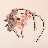 Retro Flower Head Flower Handmade Three-dimensional Beaded Headband main image 4