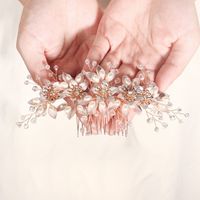 Koreanische Neue Hochzeit Antike Perle Handgemachte Blume Braut Brautkleid Haareinsatz Kamm main image 3