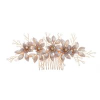 Koreanische Neue Hochzeit Antike Perle Handgemachte Blume Braut Brautkleid Haareinsatz Kamm main image 6
