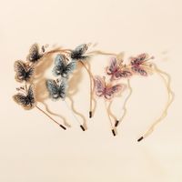 Korean Fantasy Beauty Butterfly Three-dimensional Embroidery Handmade Headband main image 3