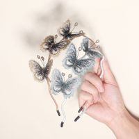 Korean Fantasy Beauty Butterfly Three-dimensional Embroidery Handmade Headband main image 4