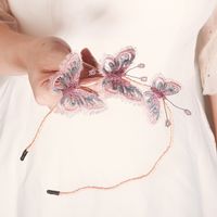 Korean Fantasy Beauty Butterfly Three-dimensional Embroidery Handmade Headband main image 5