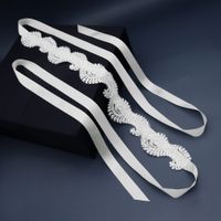 Korean Bridal Accessories Elegant Satin Ribbon Lace Flower Simple Fabric Belt main image 2
