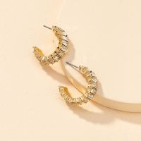 Fashion 1 Pair Of Diamond C-shaped Earrings main image 4