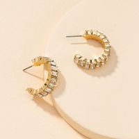 Fashion 1 Pair Of Diamond C-shaped Earrings main image 5
