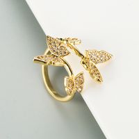 Fashion  Pure Copper Micro-inlaid Zircon  Ring main image 4