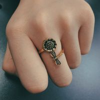 New  Retro Dragonfly Sunflower  Flower Insect Open Index Finger Ring main image 2