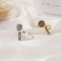 New  Retro Dragonfly Sunflower  Flower Insect Open Index Finger Ring main image 4