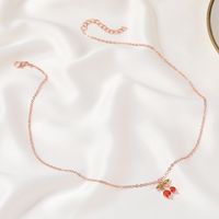 Sweet Diamond Small Cherry Exquisite Copper Inlaid Zircon Fruit Necklace main image 3