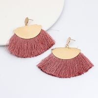 New Ethnic Style  Fashion Bright Color Cotton Tassel Earrings main image 2