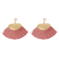 New Ethnic Style  Fashion Bright Color Cotton Tassel Earrings main image 3