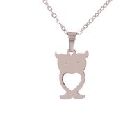 New Animal Owl Pendant Stainless Steel Necklace sku image 2