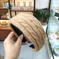 Korean Autumn And Winter New Twist Knit Flat Wide-brimmed All-match Headband sku image 4