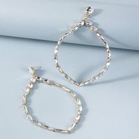 Kreative Coole Übertriebene Retro Hohle Ovale Diamantohrringe sku image 1