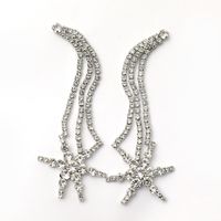 Fashion All-match Simple Retro Exaggerated Diamond Five-pointed Star Earrings sku image 1