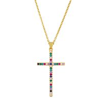 Creative Inlaid Colorful Zircon Jewelry Pendant Necklace sku image 1