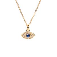 Diamond Blue Devil's Eye Zircon Pendant Short Necklace sku image 2