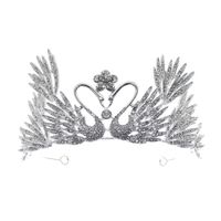 New Alloy Rhinestone Swan Crown sku image 1