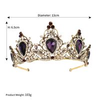 Bridal Wedding Palace Style Retro Crown Amethyst Alloy Diamond Crown sku image 1