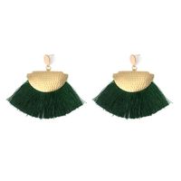 New Ethnic Style  Fashion Bright Color Cotton Tassel Earrings sku image 2