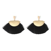 New Ethnic Style  Fashion Bright Color Cotton Tassel Earrings sku image 4