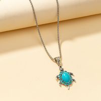 Nouveau Collier De Mode Bleu Diamant Pendentif Tortue main image 3