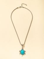 Nouveau Collier De Mode Bleu Diamant Pendentif Tortue main image 5