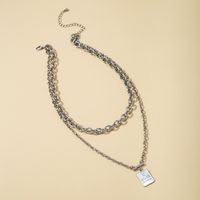 Retro Roman Big Letter Pendant Multi-layer Fashion Necklace main image 4