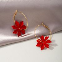 New Red Flower Korean  Daisy  Earrings main image 5