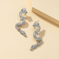 Popular Zodiac Signs Dragon Exaggerated Design Animals Earrings main image 1