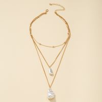 Neue Koreanische Perle Mehrschichtige Barock Unregelmäßige Perlenkette main image 2