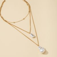 Neue Koreanische Perle Mehrschichtige Barock Unregelmäßige Perlenkette main image 3