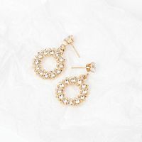 Korean Fashion Luxury Zircon Micro-inlaid Rhinestone Geometric Circle Earrings main image 4