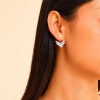 Korean S925 Silver Needle Fashion Diamond Pearl Earrings main image 1