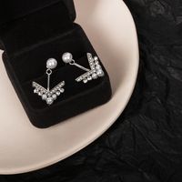 Korean S925 Silver Needle Fashion Diamond Pearl Earrings main image 5