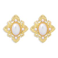 French Palace Retro Style Diamond Pearl Simple And Versatile Earrings Wholesale main image 1