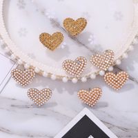 New Alloy With Diamonds Autumn And Winter Multicolor Fashion Peach Heart Earrings main image 6