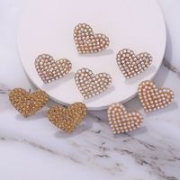 New Alloy With Diamonds Autumn And Winter Multicolor Fashion Peach Heart Earrings main image 5