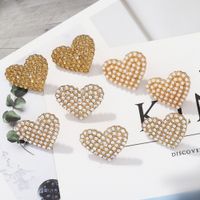 New Alloy With Diamonds Autumn And Winter Multicolor Fashion Peach Heart Earrings main image 4