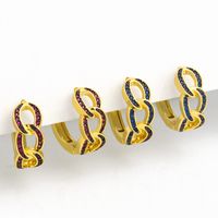 Hip-hop Micro-inlaid Zircon Twist Earrings main image 2