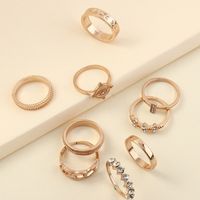 Fashion Geometric Piece Set Zircon Ring Set main image 3