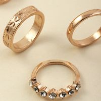 Fashion Geometric Piece Set Zircon Ring Set main image 4