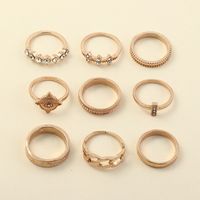 Fashion Geometric Piece Set Zircon Ring Set main image 5