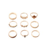 Fashion Geometric Piece Set Zircon Ring Set main image 6