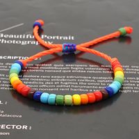 Creative Bohemian Ethnic Rainbow Enamel Beads Glass Handmade Couple Bracelet main image 1