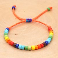 Creative Bohemian Ethnic Rainbow Enamel Beads Glass Handmade Couple Bracelet main image 5